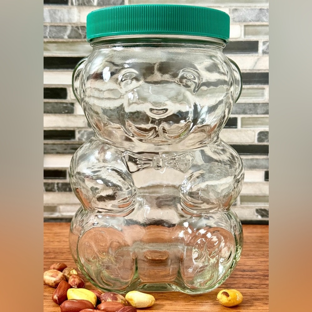 Vintage Kraft Peanut Butter Papa Bear Glass Jar